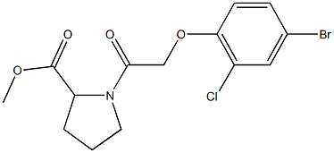 methyl 1-[(4-bromo-2-chlorophenoxy)acetyl]-2-pyrrolidinecarboxylate 구조식 이미지