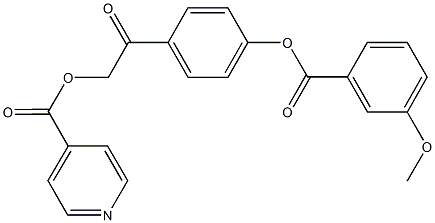 2-{4-[(3-methoxybenzoyl)oxy]phenyl}-2-oxoethyl isonicotinate Structure