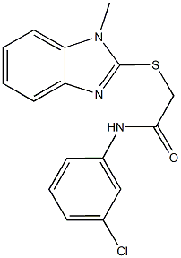 N-(3-chlorophenyl)-2-[(1-methyl-1H-benzimidazol-2-yl)thio]acetamide Structure