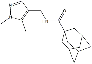 N-[(1,5-dimethyl-1H-pyrazol-4-yl)methyl]-1-adamantanecarboxamide 구조식 이미지