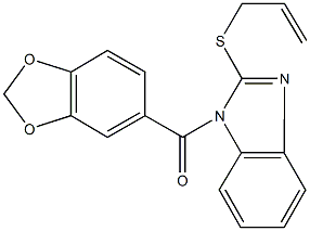 2-(allylsulfanyl)-1-(1,3-benzodioxol-5-ylcarbonyl)-1H-benzimidazole 구조식 이미지