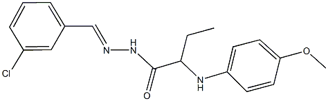 N'-(3-chlorobenzylidene)-2-(4-methoxyanilino)butanohydrazide 구조식 이미지