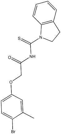 2-(4-bromo-3-methylphenoxy)-N-(2,3-dihydro-1H-indol-1-ylcarbothioyl)acetamide 구조식 이미지