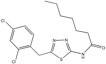 N-[5-(2,4-dichlorobenzyl)-1,3,4-thiadiazol-2-yl]heptanamide 구조식 이미지