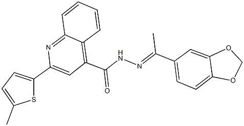 N'-[1-(1,3-benzodioxol-5-yl)ethylidene]-2-(5-methyl-2-thienyl)-4-quinolinecarbohydrazide 구조식 이미지