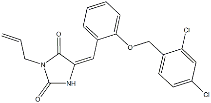 3-allyl-5-{2-[(2,4-dichlorobenzyl)oxy]benzylidene}-2,4-imidazolidinedione 구조식 이미지