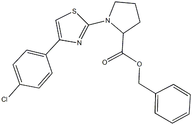 benzyl 1-[4-(4-chlorophenyl)-1,3-thiazol-2-yl]-2-pyrrolidinecarboxylate Structure