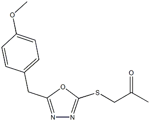 1-{[5-(4-methoxybenzyl)-1,3,4-oxadiazol-2-yl]sulfanyl}acetone 구조식 이미지