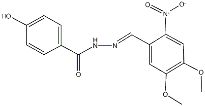 4-hydroxy-N'-{2-nitro-4,5-dimethoxybenzylidene}benzohydrazide Structure