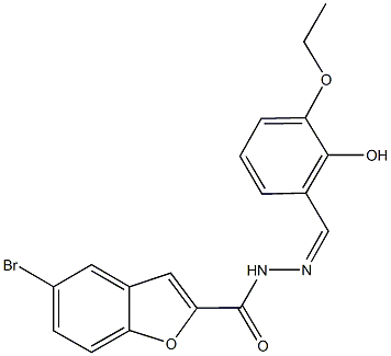 5-bromo-N'-(3-ethoxy-2-hydroxybenzylidene)-1-benzofuran-2-carbohydrazide Structure