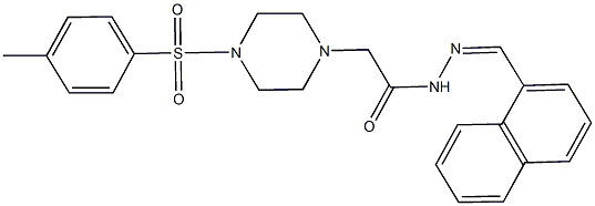 2-{4-[(4-methylphenyl)sulfonyl]-1-piperazinyl}-N'-(1-naphthylmethylene)acetohydrazide 구조식 이미지