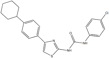 N-(4-chlorophenyl)-N'-[4-(4-cyclohexylphenyl)-1,3-thiazol-2-yl]urea Structure