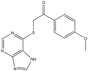 1-(4-methoxyphenyl)-2-(7H-purin-6-ylsulfanyl)ethanone 구조식 이미지