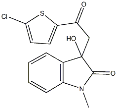3-[2-(5-chloro-2-thienyl)-2-oxoethyl]-3-hydroxy-1-methyl-1,3-dihydro-2H-indol-2-one Structure