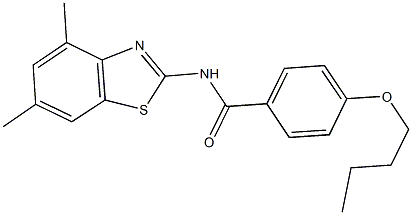 4-butoxy-N-(4,6-dimethyl-1,3-benzothiazol-2-yl)benzamide Structure