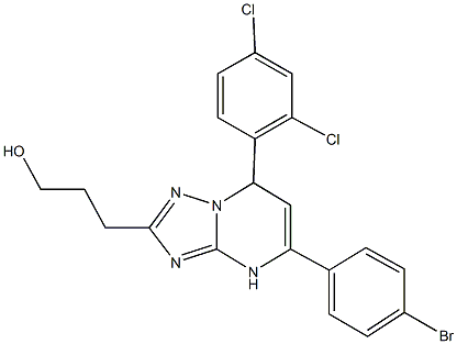 3-[5-(4-bromophenyl)-7-(2,4-dichlorophenyl)-4,7-dihydro[1,2,4]triazolo[1,5-a]pyrimidin-2-yl]-1-propanol 구조식 이미지