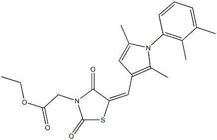 ethyl (5-{[1-(2,3-dimethylphenyl)-2,5-dimethyl-1H-pyrrol-3-yl]methylene}-2,4-dioxo-1,3-thiazolidin-3-yl)acetate 구조식 이미지