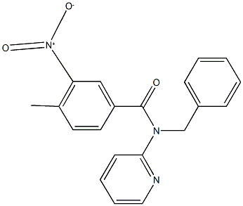 3-nitro-4-methyl-N-(phenylmethyl)-N-pyridin-2-ylbenzamide 구조식 이미지