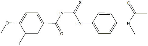 N-[4-({[(3-iodo-4-methoxybenzoyl)amino]carbothioyl}amino)phenyl]-N-methylacetamide Structure