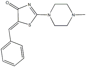 5-benzylidene-2-(4-methyl-1-piperazinyl)-1,3-thiazol-4(5H)-one 구조식 이미지