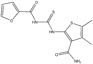 2-{[(2-furoylamino)carbothioyl]amino}-4,5-dimethyl-3-thiophenecarboxamide 구조식 이미지