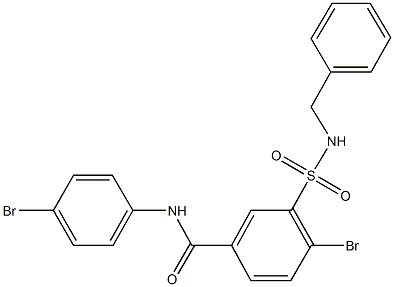 3-[(benzylamino)sulfonyl]-4-bromo-N-(4-bromophenyl)benzamide 구조식 이미지