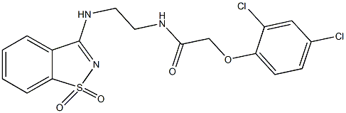 2-(2,4-dichlorophenoxy)-N-{2-[(1,1-dioxido-1,2-benzisothiazol-3-yl)amino]ethyl}acetamide Structure