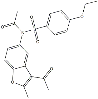 N-acetyl-N-(3-acetyl-2-methyl-1-benzofuran-5-yl)-4-ethoxybenzenesulfonamide 구조식 이미지