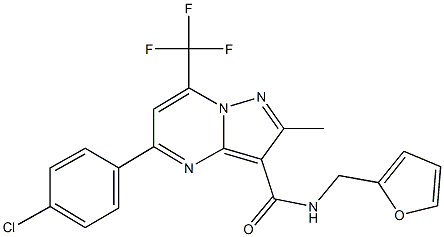 5-(4-chlorophenyl)-N-(2-furylmethyl)-2-methyl-7-(trifluoromethyl)pyrazolo[1,5-a]pyrimidine-3-carboxamide Structure