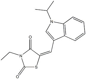 3-ethyl-5-[(1-isopropyl-1H-indol-3-yl)methylene]-1,3-thiazolidine-2,4-dione Structure