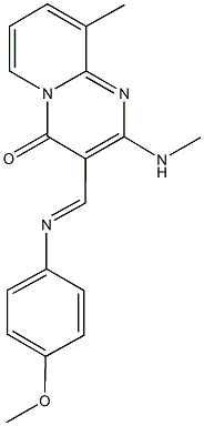 3-{[(4-methoxyphenyl)imino]methyl}-9-methyl-2-(methylamino)-4H-pyrido[1,2-a]pyrimidin-4-one 구조식 이미지