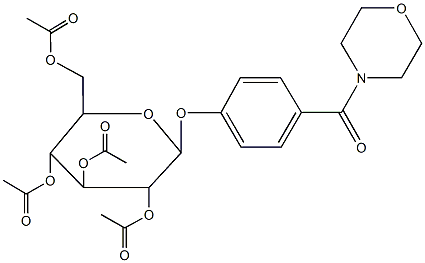 3,5-bis(acetyloxy)-2-[(acetyloxy)methyl]-6-[4-(4-morpholinylcarbonyl)phenoxy]tetrahydro-2H-pyran-4-yl acetate 구조식 이미지