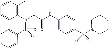 2-[2-methyl(phenylsulfonyl)anilino]-N-[4-(4-morpholinylsulfonyl)phenyl]acetamide Structure