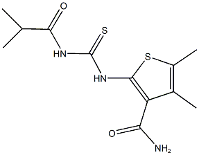 2-{[(isobutyrylamino)carbothioyl]amino}-4,5-dimethyl-3-thiophenecarboxamide 구조식 이미지