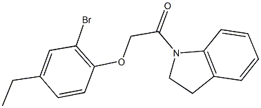 2-bromo-4-ethylphenyl 2-(2,3-dihydro-1H-indol-1-yl)-2-oxoethyl ether 구조식 이미지