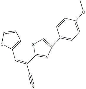 2-[4-(4-methoxyphenyl)-1,3-thiazol-2-yl]-3-(2-thienyl)acrylonitrile Structure