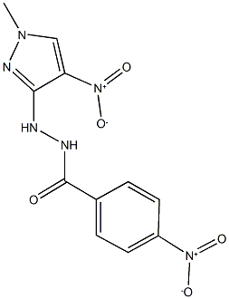 4-nitro-N'-{4-nitro-1-methyl-1H-pyrazol-3-yl}benzohydrazide 구조식 이미지