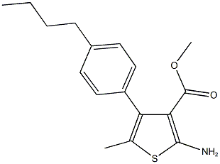 methyl 2-amino-4-(4-butylphenyl)-5-methyl-3-thiophenecarboxylate Structure