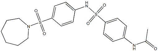 N-(4-{[4-(1-azepanylsulfonyl)anilino]sulfonyl}phenyl)acetamide 구조식 이미지