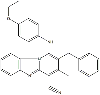 2-benzyl-1-(4-ethoxyanilino)-3-methylpyrido[1,2-a]benzimidazole-4-carbonitrile Structure