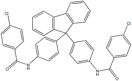 4-chloro-N-[4-(9-{4-[(4-chlorobenzoyl)amino]phenyl}-9H-fluoren-9-yl)phenyl]benzamide 구조식 이미지