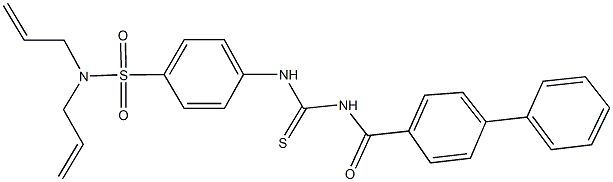 N,N-diallyl-4-({[([1,1'-biphenyl]-4-ylcarbonyl)amino]carbothioyl}amino)benzenesulfonamide 구조식 이미지