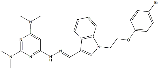 1-[2-(4-bromophenoxy)ethyl]-1H-indole-3-carbaldehyde [2,6-bis(dimethylamino)-4-pyrimidinyl]hydrazone 구조식 이미지