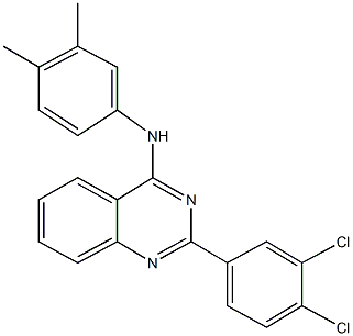 N-[2-(3,4-dichlorophenyl)-4-quinazolinyl]-N-(3,4-dimethylphenyl)amine Structure