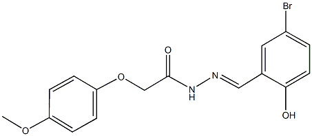 N'-(5-bromo-2-hydroxybenzylidene)-2-(4-methoxyphenoxy)acetohydrazide 구조식 이미지