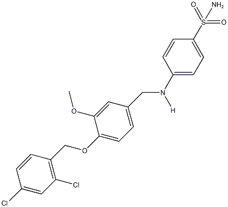 4-({4-[(2,4-dichlorobenzyl)oxy]-3-methoxybenzyl}amino)benzenesulfonamide 구조식 이미지