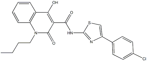 1-butyl-N-[4-(4-chlorophenyl)-1,3-thiazol-2-yl]-4-hydroxy-2-oxo-1,2-dihydro-3-quinolinecarboxamide Structure