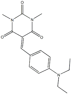 5-[4-(diethylamino)benzylidene]-1,3-dimethyl-2,4,6(1H,3H,5H)-pyrimidinetrione 구조식 이미지