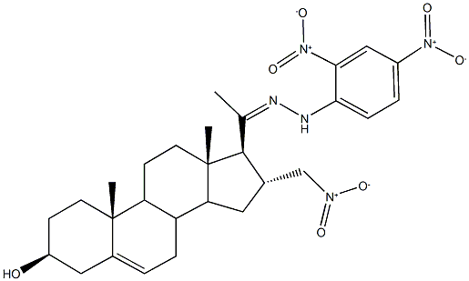 3-hydroxy-16-{nitromethyl}pregn-5-en-20-one {2,4-bisnitrophenyl}hydrazone 구조식 이미지