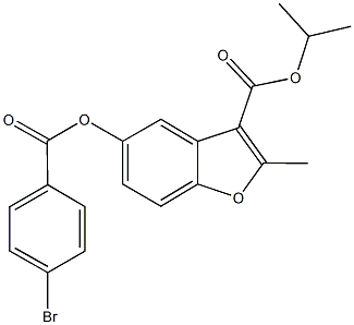 isopropyl 5-[(4-bromobenzoyl)oxy]-2-methyl-1-benzofuran-3-carboxylate 구조식 이미지